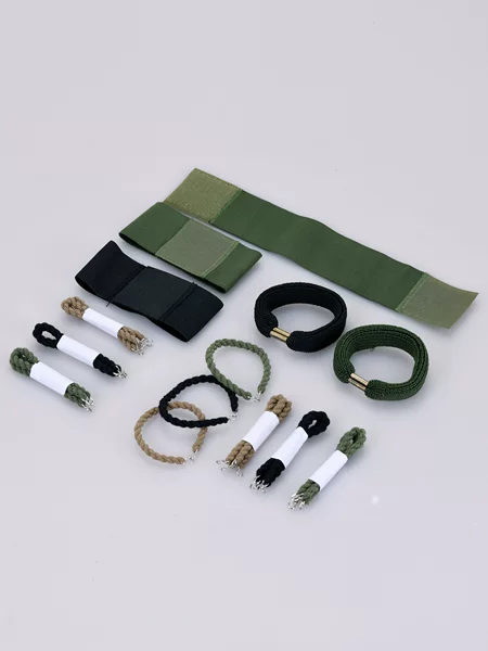 Elastic high-stretch hook-and-loop military-style leg straps, twisted rope outdoor sports leg cuffs, cycling leg straps