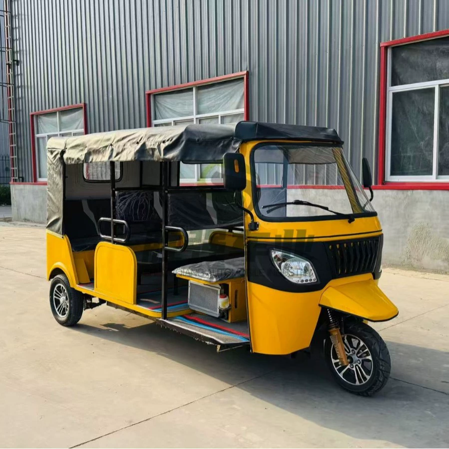 Трехколёсное такси TukTuk колесница, 12 мест четыре ряда, бензиновый и электрический варианты