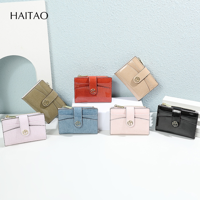 20% de descuento corto bolso de mujer color caramelo brillante multi-tarjeta nuevo bolso de cambio