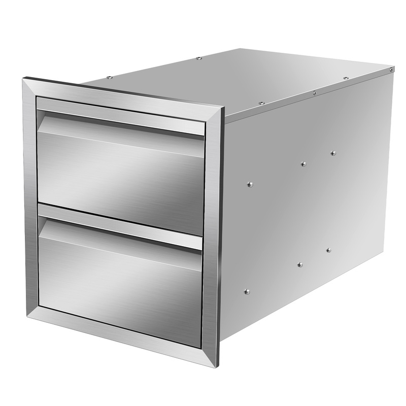 Factory Customized Modern Outdoor Kitchen Commercial Equipment 2 Drawers Stainless Steel Kitchen Drawer Factory Customized Modern Outdoor Kitchen Commercial Equipment 2 Drawers Stainless Steel Kitchen Drawer