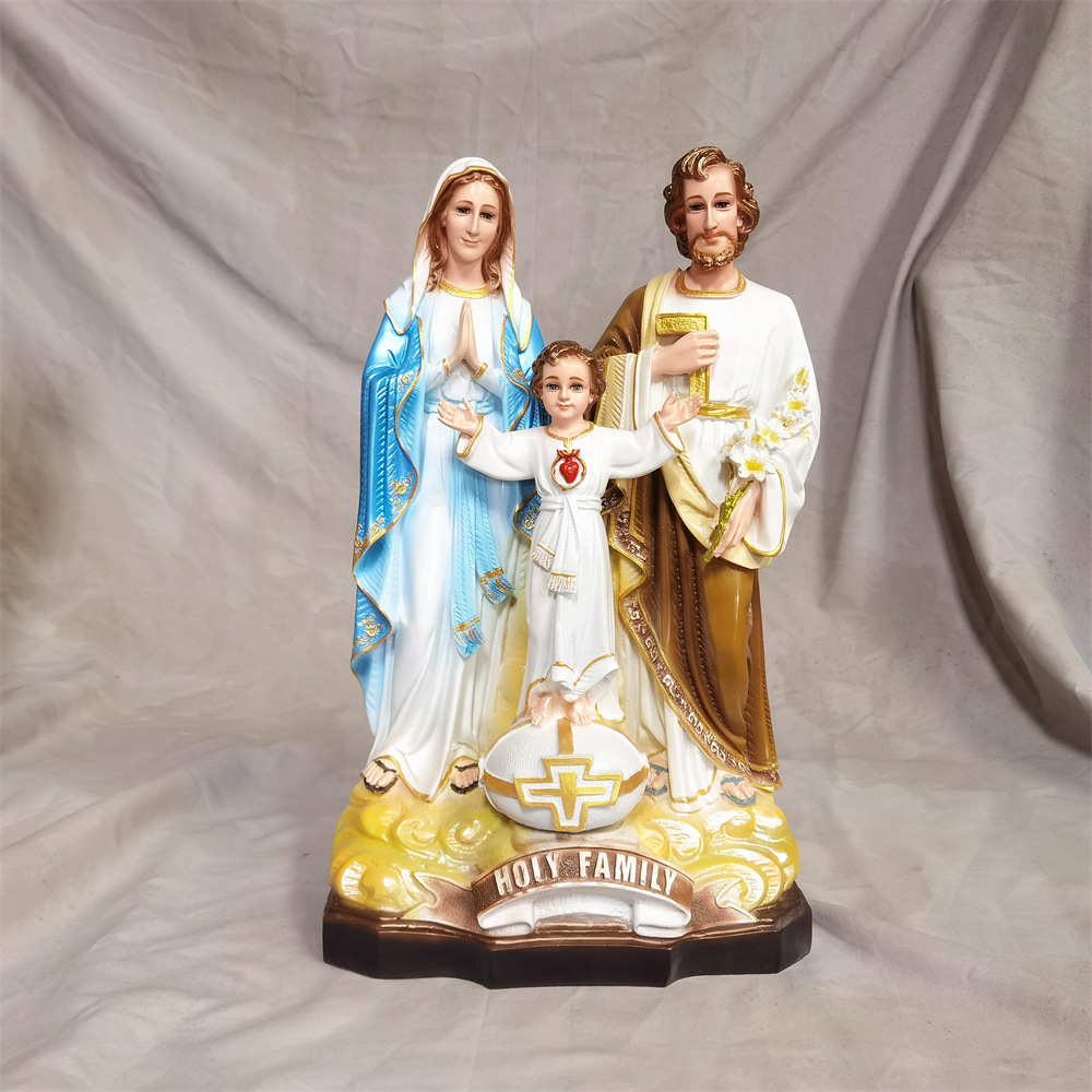 65cm nueva figura de la familia sagrada de tres personas mirando la luz resina decoración de la iglesia de la casa 60 - 70
