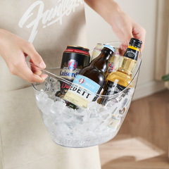 4L プラスチックアイスバケツ大容量ビールシャンパンバケツ透明ポータブルインゴットアイスバケツ ktv 商業赤ワインアイスバケツ