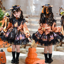 女童秋装新款万圣节演出南瓜公主纱裙儿童洛丽塔礼服裙子表演服装