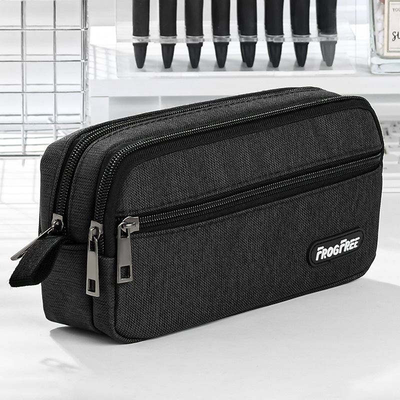 Black capacious pencil case