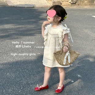 Girls dress Summer 2023 New Little Girl Stylish Baby Girl French Skirt Summer 95153