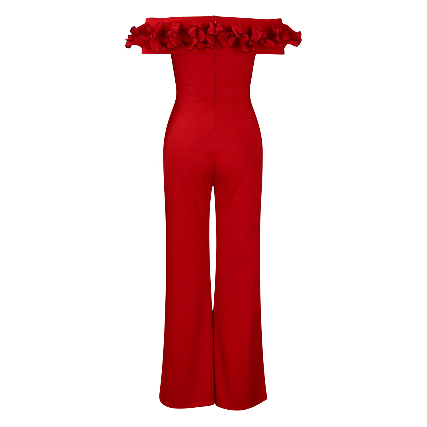 abbigliamento donna sexy attillato tinta unita monospalla arricciato spalle scoperte manica corta tuta commercio estero_voghion.com