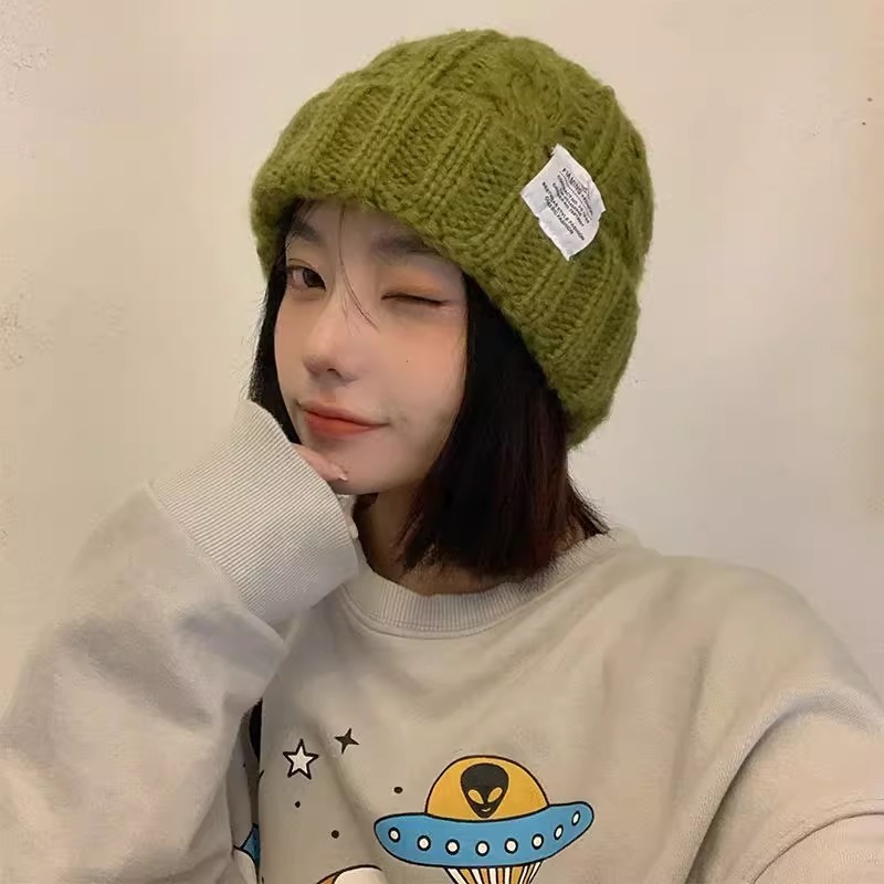 秋冬新款时尚麻花针织毛线帽日系女韩版保暖护耳多色可选休闲冷帽|undefined