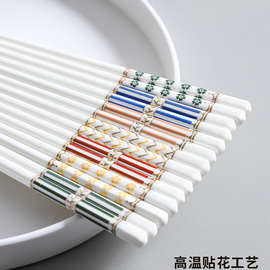 。日式陶瓷筷子套装家用防霉防潮筷一人一筷耐高温消毒餐具公