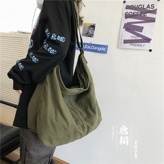日本と韓国のシンプルな怠惰なスタイルの文学的なウォッシュキャンバスバッグ大容量クロスボディバッグ学生ショルダーバッグカジュアルショッピングバッグ