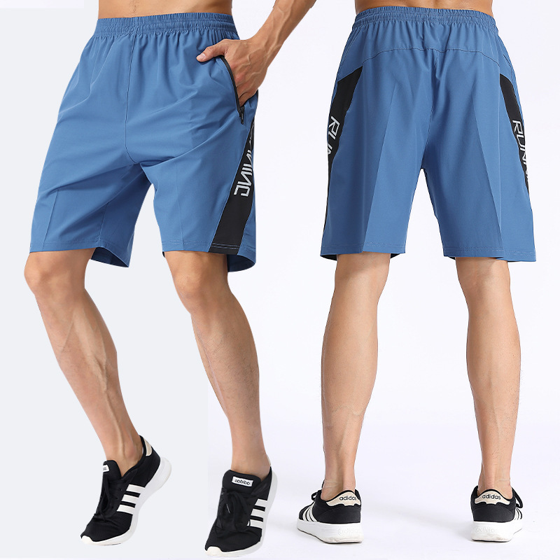 Pantalones cortos deportivos baloncesto absorbente del sudor de los hombres transpirable verano correr delgada aptitud suelta casual pantalones cortos pantalones de seda de hielo