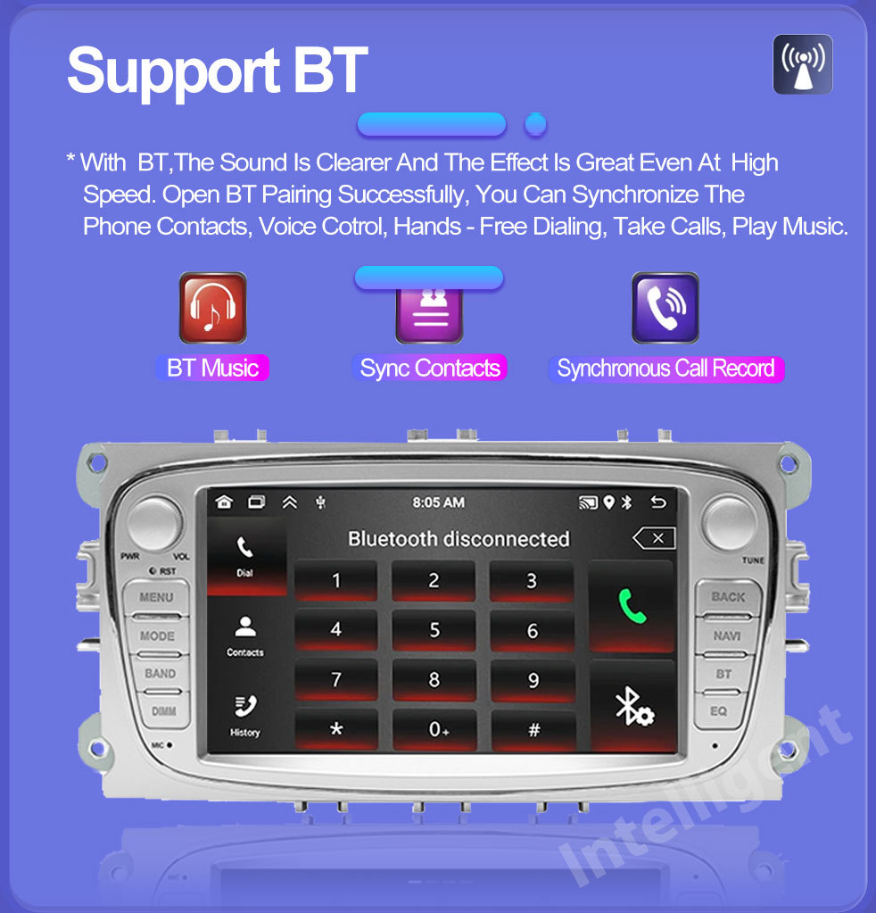 Suitable for Ford Focus 7-inch Android Smart GPS Car Navigation Bluetooth MP5 Player Carplay