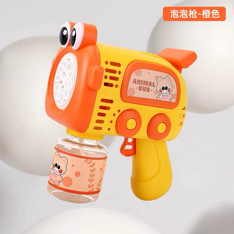 Electric Bubble Machine Automatic Handheld Bubble Gun, Rocket Toy, Battery-Powered