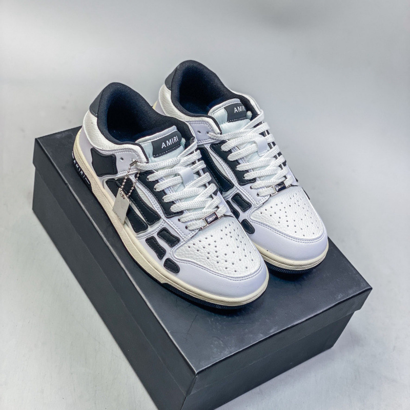 Putian de alta calidad AMIRI hueso zapatos de lujo ligero para hombres y mujeres zapatos de skate de suela gruesa de moda zapatos de skate casuales para mujeres zapatos de moda