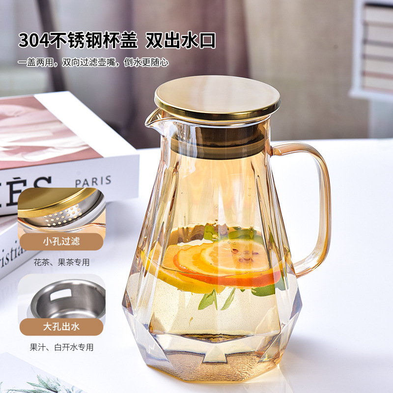Transparent glass kettle water cup a generation of household water set star drill kettle water Cup heat-resistant explosion-proof water