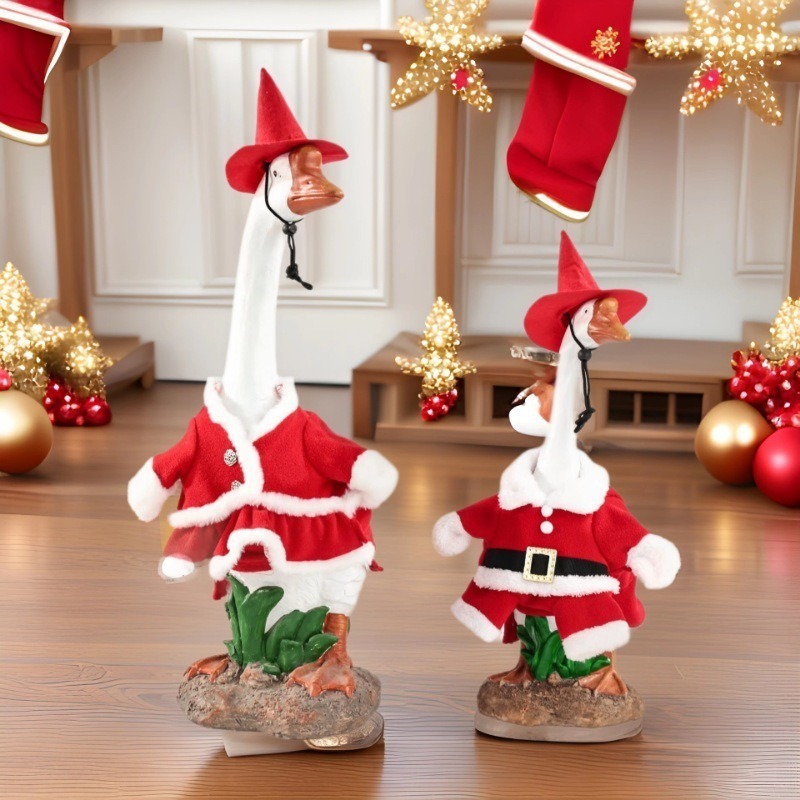 ポーチグースクロスボーダークリスマス服ビッグホワイトグースアマゾンシミュレーションビッグホワイトグースクリスマスデコレーションサンタクロース|undefined