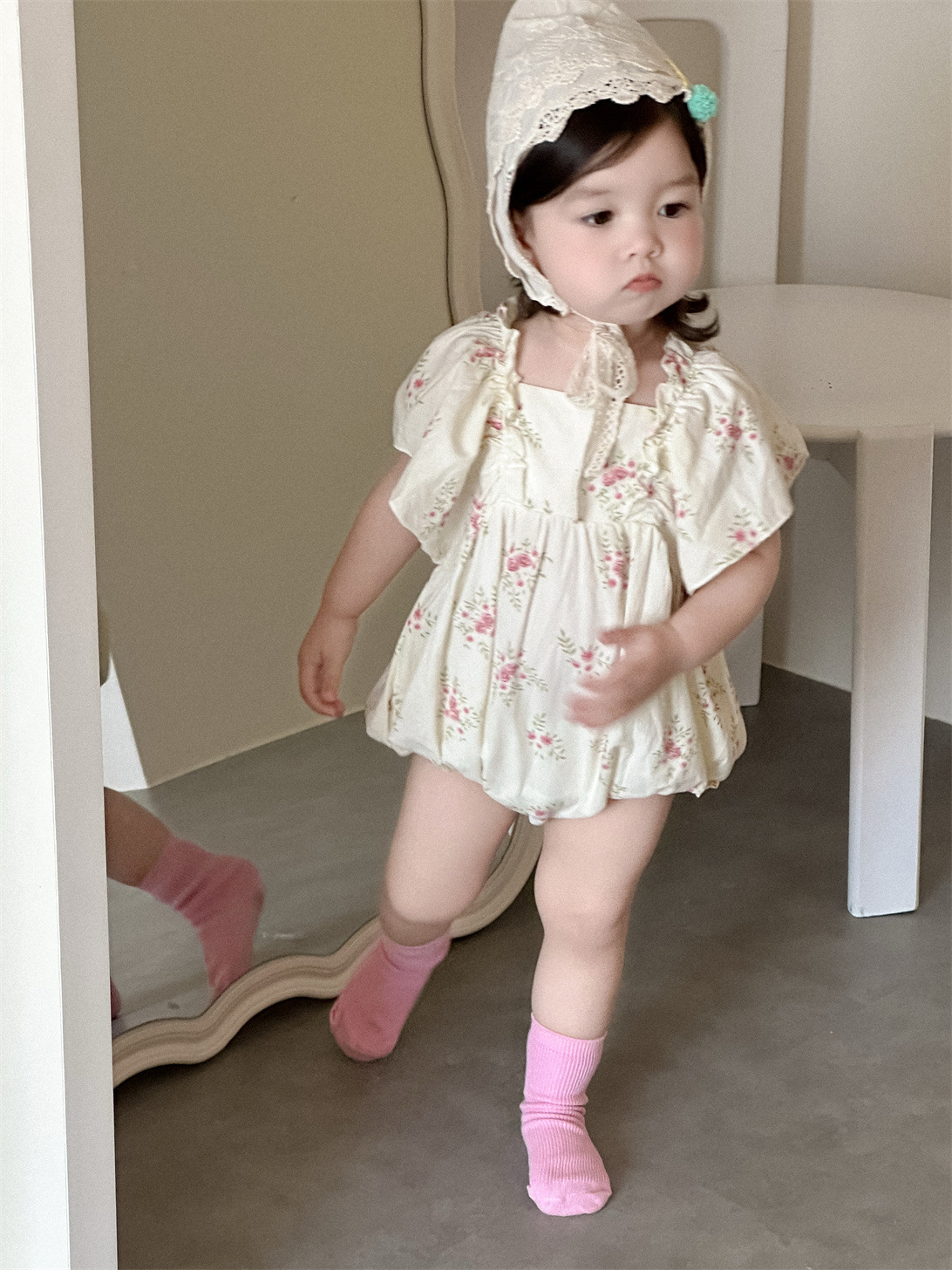 Mono floral para bebé, ropa de verano para niños, ropa infantil estilo coreano, ropa de verano para bebé 2026, pelele para niña