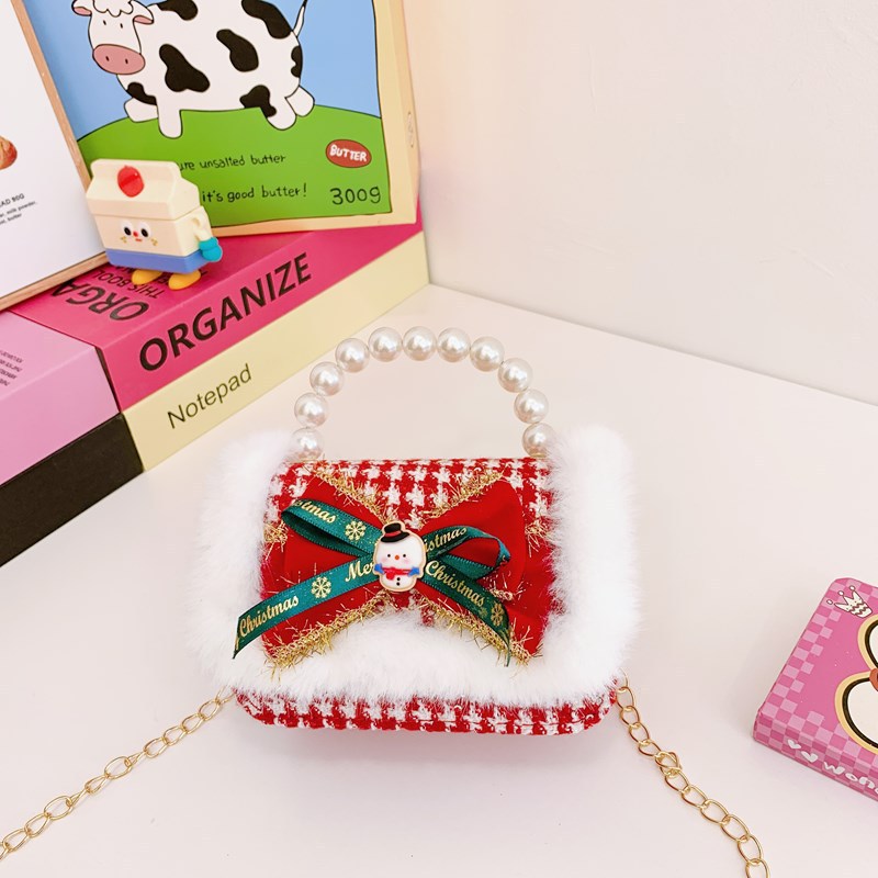 Nuevo arco flotante bolso de niños, bolso de mano de princesa red, bolso de cambio de perlas de moda fragante