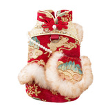 Китайская новогодняя одежда для собак, теплый двуногий жилет, костюм бишон фризе для маленьких собак и кошек, новогодний костюм Тан, одежда для домашних животных