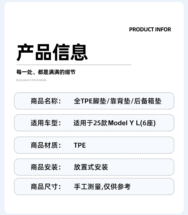 Suitable for 25 Tesla Model Yl Car Floor Mats, Stain-Resistant and Waterproof Special Car Floor Mats, Tpe Floor Mats