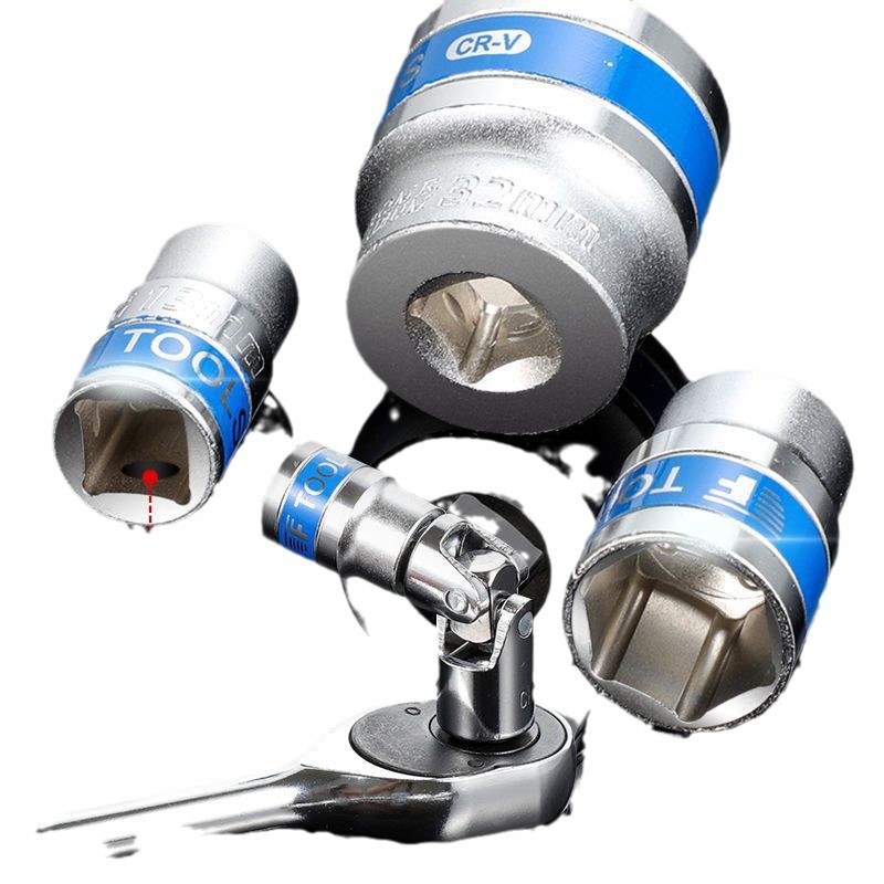 자동차 수리 큰 플라이 래칫 렌치 소켓 도구 렌치 세트 확장로드 유지 보수 조합 슬리브 헤드