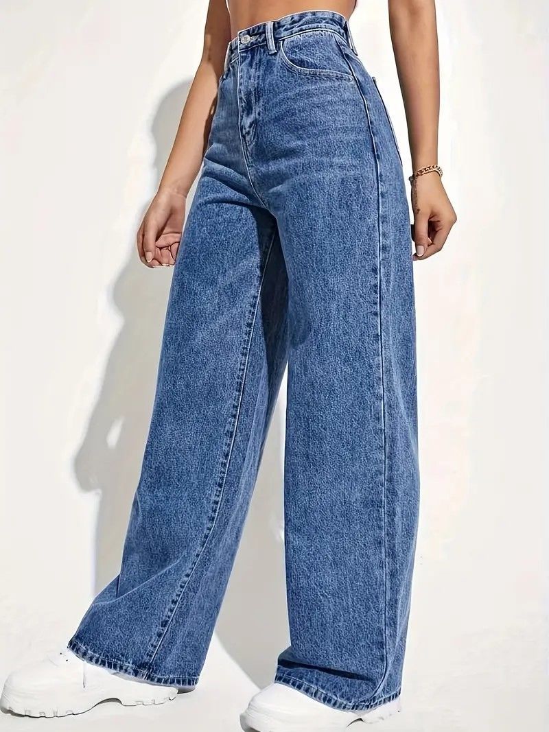 Women's Clothing Mopping Autumn And Winter Spring And Autumn Loose High Waist Straight Slim Drape Jeans_mkmklike.com