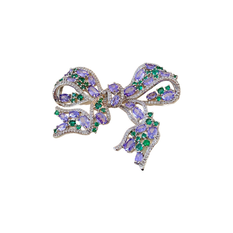 Broche de arco hueco brillante estilo lujoso ligero de alto nivel flor de pecho creativo de diseño francés accesorios de otoño y invierno mujeres image 6