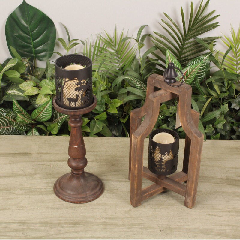 Creative Scandinavian Style Iron and Wood Art Foldableing Candlestick Home Photography Props Iron Style Lamp Source Manufacturer with Large Quantity and Excellent Price