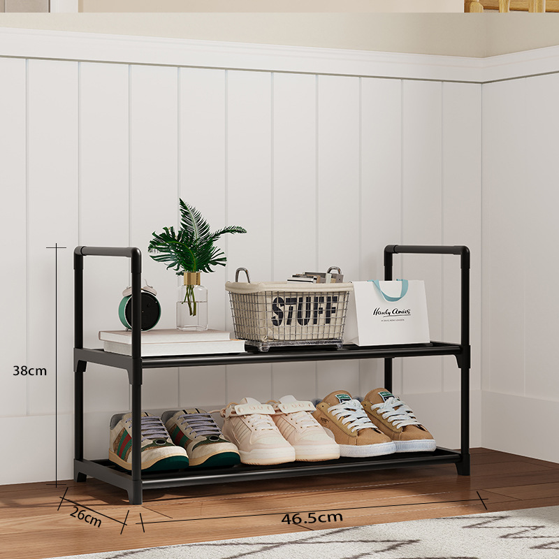 Estante de zapatos simple puerta doméstica multicapa interior hermoso alquiler zapatos armario dormitorio estrecha puerta de entrada pequeña fuerte image 7
