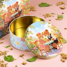 现货大白兔奶糖铁盒 雪花酥糖果圆形喜糖盒 情人节礼品铁盒