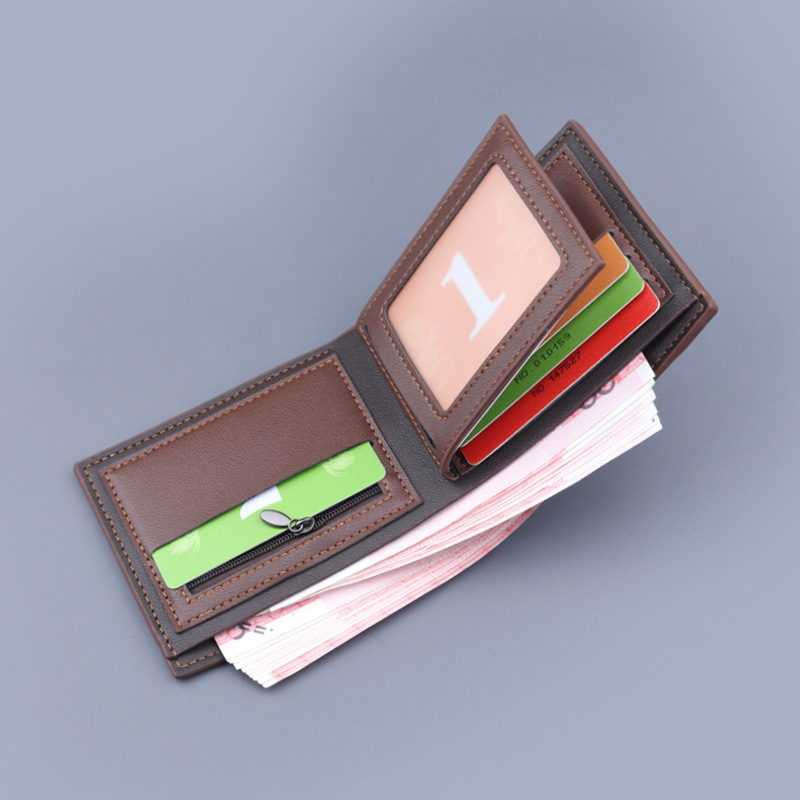 Cartera corta titular de la tarjeta de los hombres cartera corta integrada titular de la tarjeta de los hombres con cremallera cartera corta monedero de los hombres