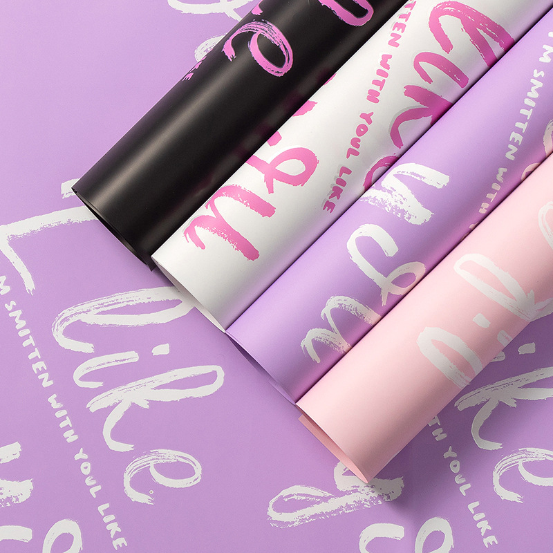 外贸防水包花纸花束包装简约网红艺术纸鲜花包装LIKE包花纸批发