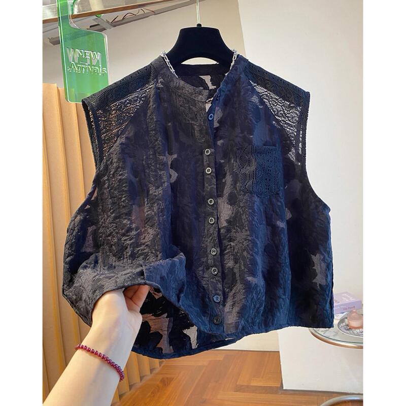 2026 New Summer Style Loose-Fitting, Slimming, Versatile, Fashionable and Stylish Tops, Black Lace Sleeveless Shirts for Women
