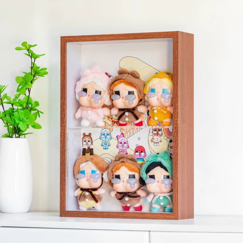 Bubble Mart Crybaby Vinyl Plush Blind Box Storage Box Display Stand Figurine Cabinet Glass Pull-Out Photo Frame Gift