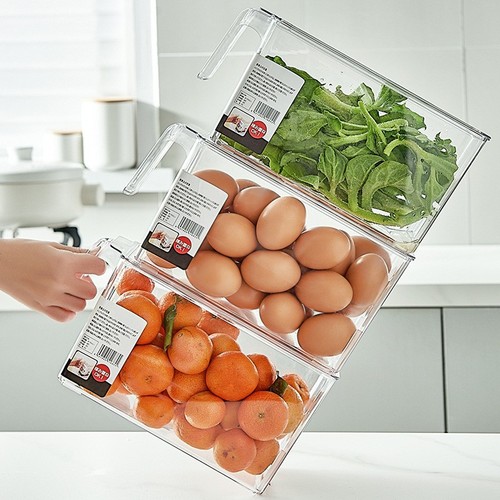 Refrigerator Preservation Storage Box Food-Grade PET with Lid Kitchen Vegetable Fruit Food-Specific Transparent Organizing Box
