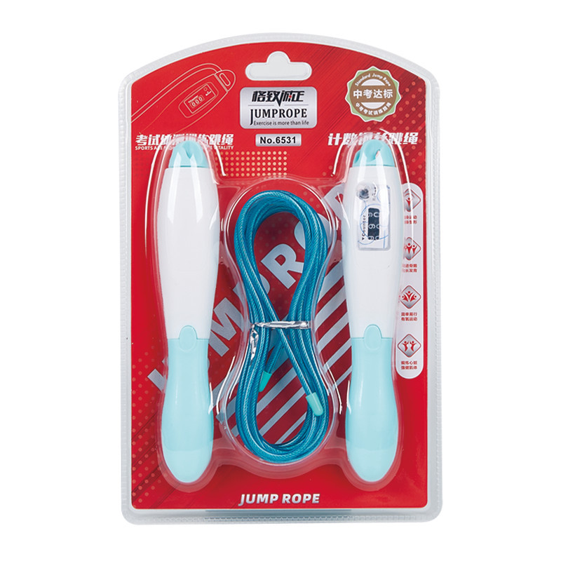 Cuerda de saltar de acero 6531 para examen de ingreso a la escuela secundaria, entrenamiento de competición deportiva para estudiantes, cuerda de saltar con contador, venta al por mayor de equipos deportivos