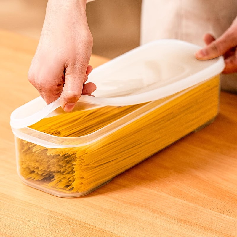 Caja de almacenamiento de fideos de cocina casera Caja de almacenamiento de granos rectangular Refrigerador de plástico Caja de almacenamiento de fideos sellada refrigerada image 3