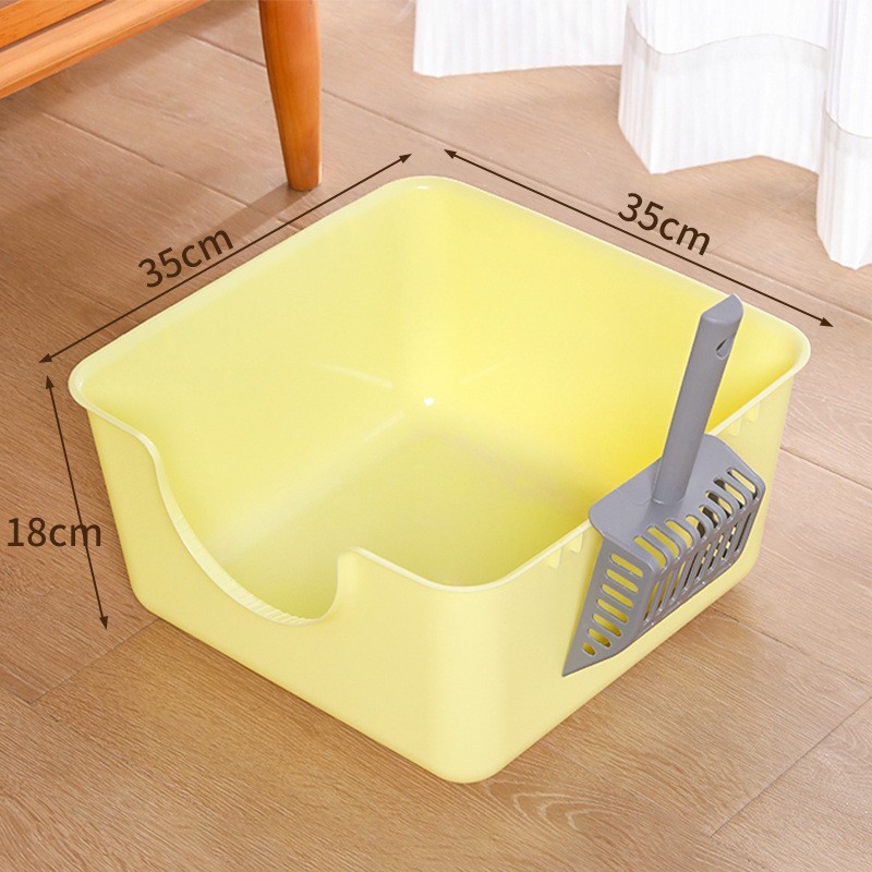 Lavabo de arena para gatos de gran tamaño, inodoro para gatos a prueba de salpicaduras, gatito, lavabo de arena para gatos abierto gigante, lavabo para gatos extra grande