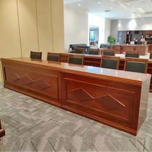 实木油漆会议条形桌贴木皮多人主席台组合桌椅培训领导发言桌指挥