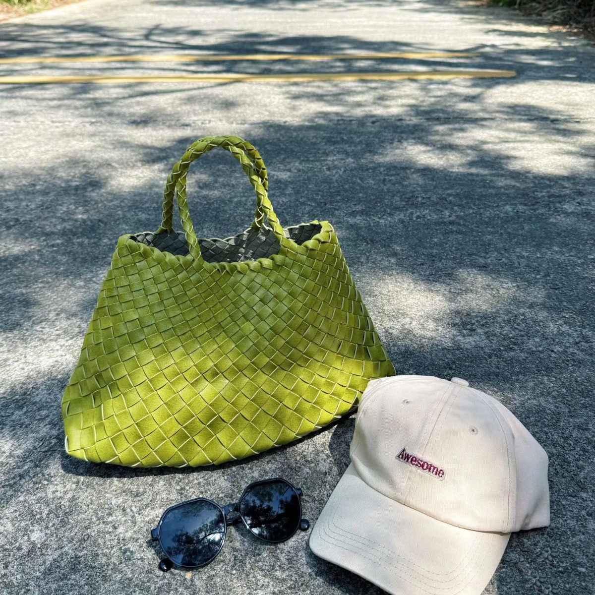 法式复古手工编织包包女百搭小众中古手提包菜篮子包大容量托特包