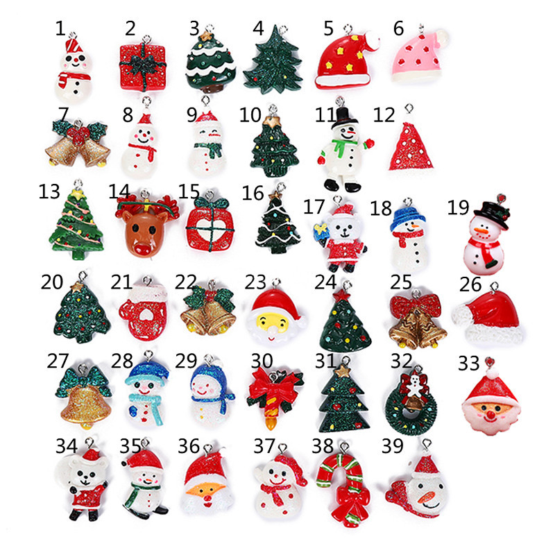 Colgante de resina navideña Muñeco de nieve de resina navideña colgante DIY accesorios de joyería Amazon suministro transfronterizo