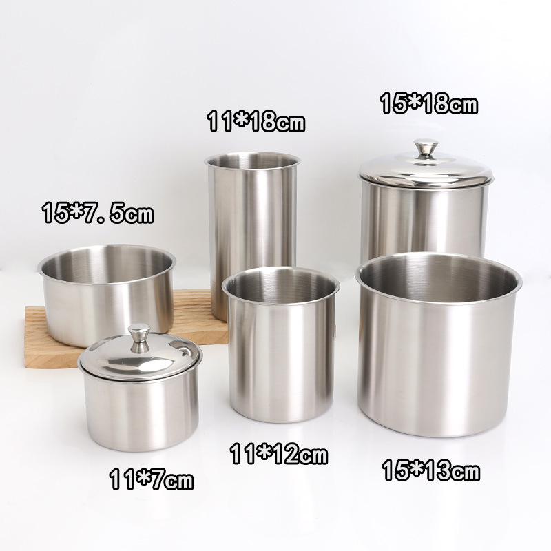 304 Stainless Steel Chopstick Holder Straw Holder Chopstick Holder Elevated Thickened Seasoning Jar Desktop Storage Jar Large Jar with Lid Sanded