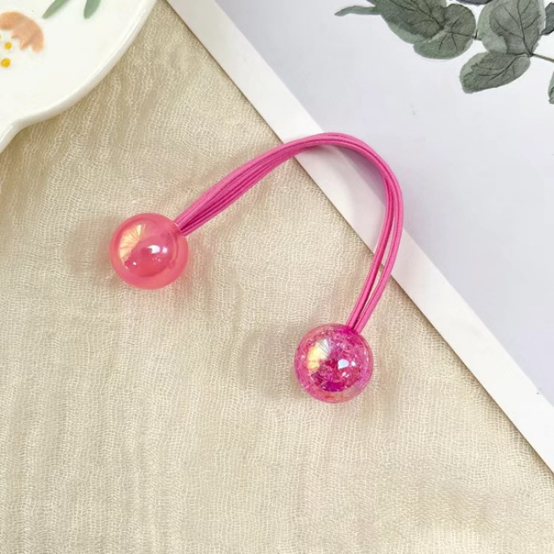 Coreana para niños explosión perla princesa doble anillo de cabello joyería para el cabello de la niña cuerda de cabello para el cabello de los estudiantes lindos tiras de goma