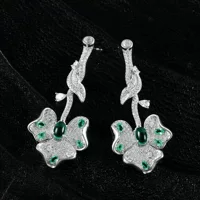 Shipe Jewellery Amazon Live тот же 925 серебряный яйцо в форме 4*6 мм цветок в форме классического 0,8 карата серьги