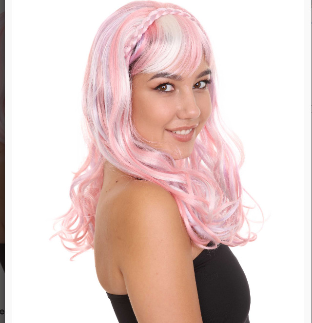 Newlook Perruca de Mujer| Rosa y púrpura negro pelucas transpirables sin capas