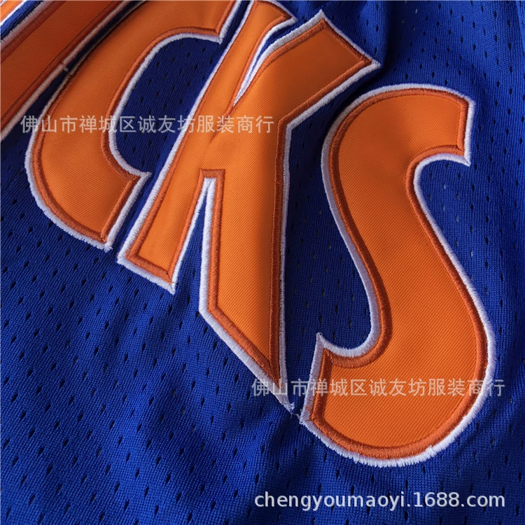 [篮球裤 Knicks 闪电版尼克斯蓝色口袋球裤 运动裤 一件代发 Ebay]