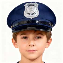 跨境儿童警察帽防晒帽幼儿玩具遮阳角色扮演帽子过家家道具制服帽
