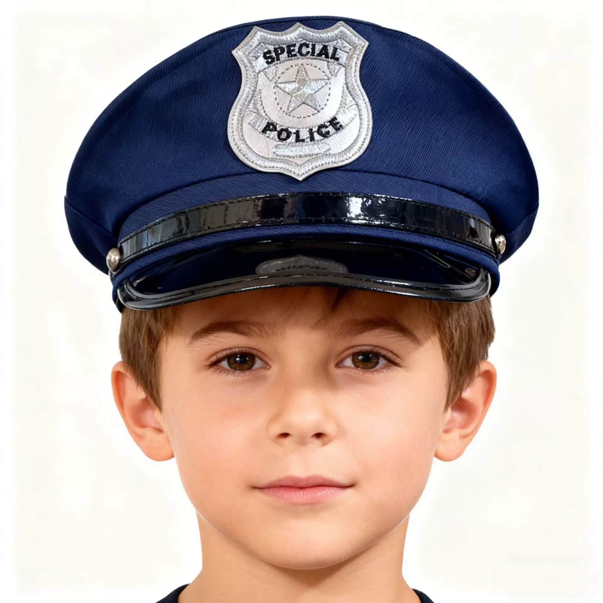 跨境儿童警察帽防晒帽幼儿玩具遮阳角色扮演帽子过家家道具制服帽