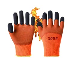 Wholesale Latex Ribbed Finger Gloves, Durable Rubber Coated, Labor Protection, Enhanced Warmth, Foamed Anti-Slip Worksite Protection Gloves