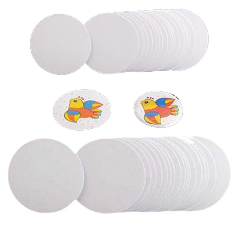 Blank Round Paper for DIY Badge and Medal Crafts, Hand-Painted Art, Round Photo Printing Paper