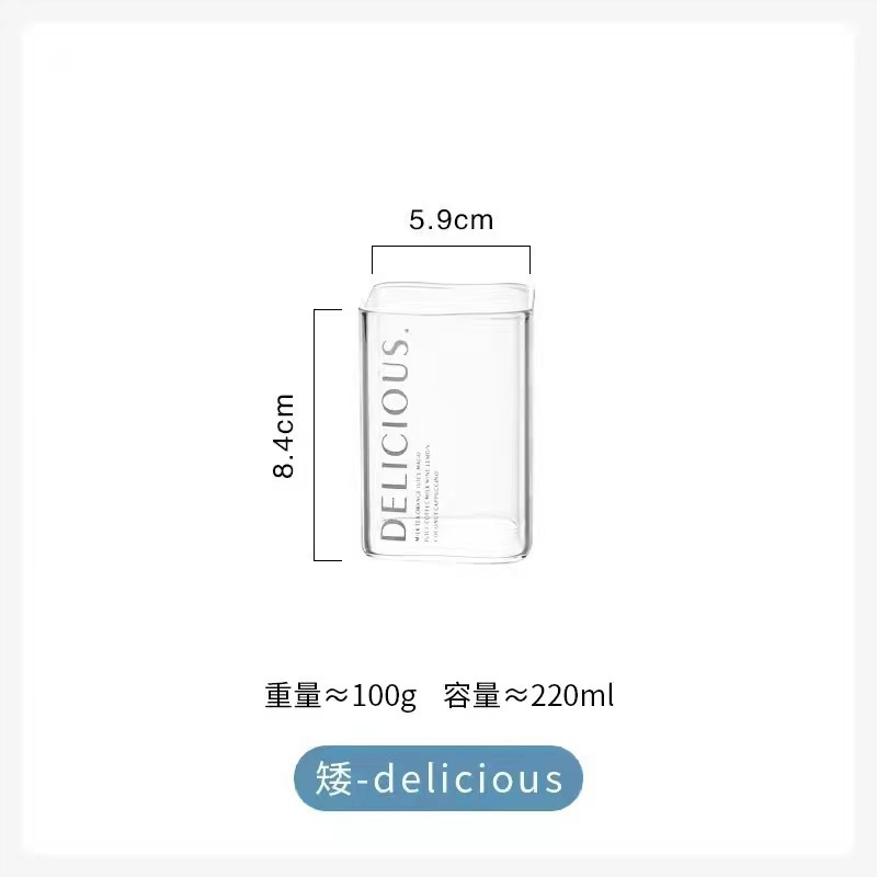 Nórdico cuadrado borosilicato vidrio hogar desayuno taza de leche boca cuadrada creativo bebida taza Jugo